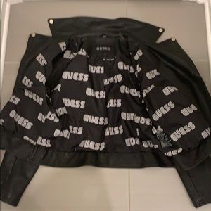 Guess black leather jacket